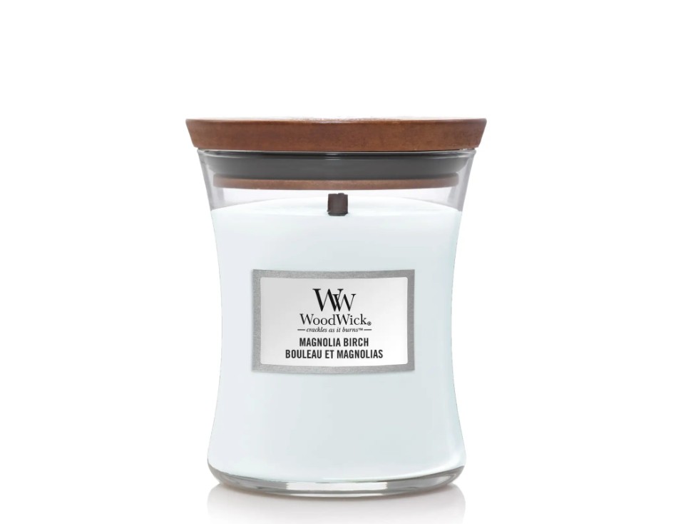 Ароматична свічка з нотами магнолії та берези Woodwick Medium Magnolia birch 275 г